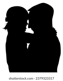 Father Daughter Silhouette Vector Art