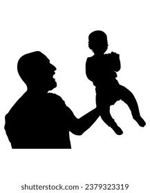 Father Daughter Silhouette Vector Art