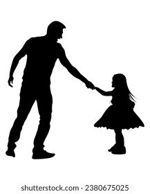 Father Daughter Silhouette Vector Art