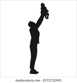 Father and Daughter Silhouette vector illustration