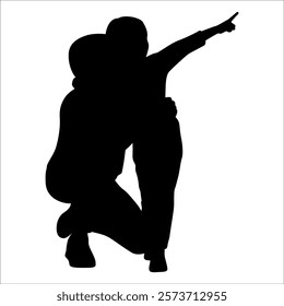 Father and Daughter Silhouette vector illustration