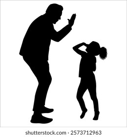 Father and Daughter Silhouette vector illustration