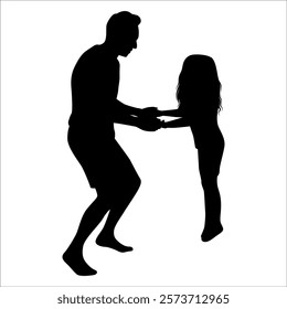 Father and Daughter Silhouette vector illustration