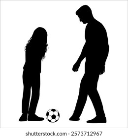 Father and Daughter Silhouette vector illustration