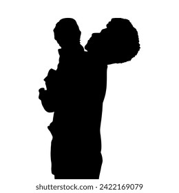 Father and daughter silhouette vector, suitable for various designs related to family, relationship, happiness, childhood, fathers day,  togetherness, parenthood, childhood memory or holiday themes.