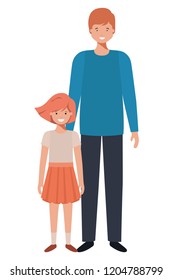 father and daughter smiling avatar character