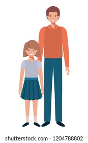 father and daughter smiling avatar character