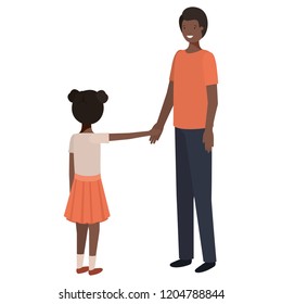 father and daughter smiling avatar character