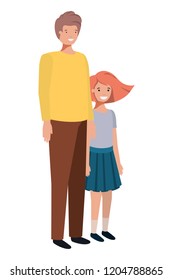 father and daughter smiling avatar character