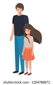 father and daughter smiling avatar character