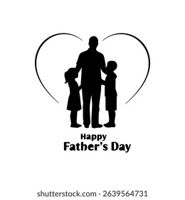 Father daughter and son silhouette icon vector flat design on white background