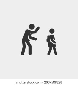 Father and daughter vector icon illustration sign