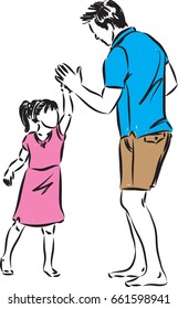 father with daughter vector illustration