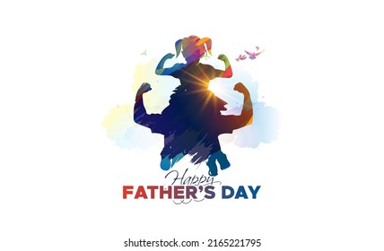 Father and Daughter vector illustration for father's day wishing and celebration.