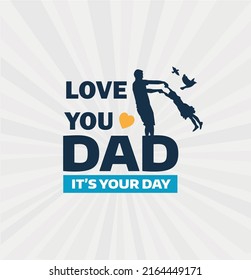 Father and daughter vector work. happy fathers day