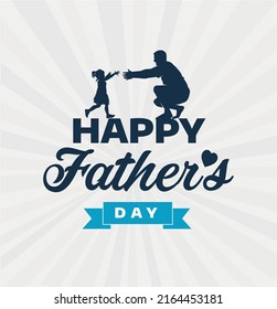 Father and daughter vector work. happy fathers day version 2