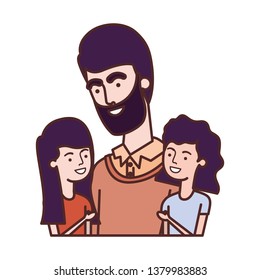 father with daughters avatar character