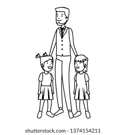 father with daughters characters