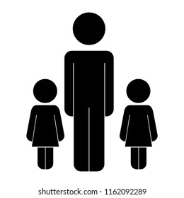 father with daughters figures silhouettes