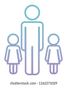 father with daughters figures silhouettes