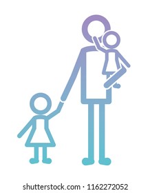father with daughters figures silhouettes