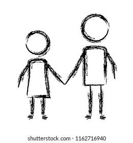 father with daughters figures silhouettes