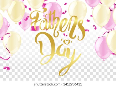 father day background holiday background with colorful shining and serpentine balloons vector illustration