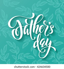 Tarjeta de saludo vectorial del Día del Padre Mejor Papá. Título de caligrafía dibujado a mano con un patrón floreciente.