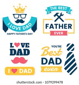 father day Birthday Vector Logo for banner, poster, flyer