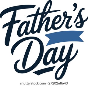 Diseño de Vector de guion de cinta azul del día del padre