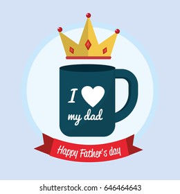 father day card with cup and ribbon design