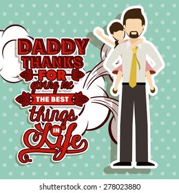 Father day design over blue background, vector illustration