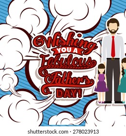 Father day design over blue background, vector illustration
