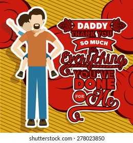 Father day design over yellow background, vector illustration
