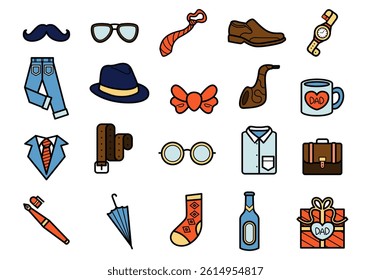 Father Day Element Illustration Set