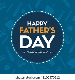 Father day greeting card background blue