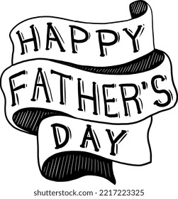 Father Day Hand Drawn Lettering Banner Vintage Classic