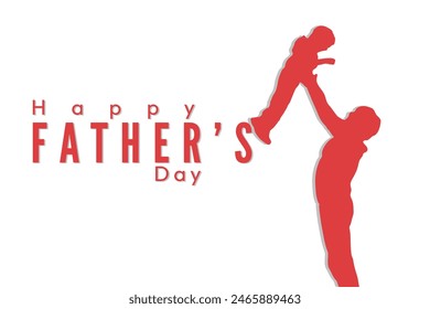 Father day, happy fathers day design  with white background and red color art.