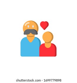 Father day Hero dad and son love Icon, Logo, Vector