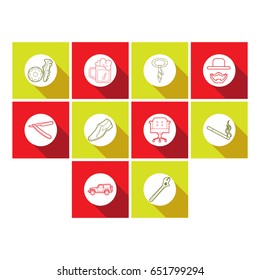 father day icon set