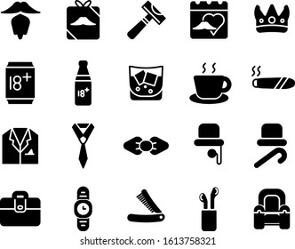 Father day icon set - beard, beer, ties, hat