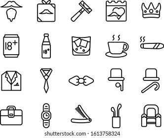 Father day icon set - beard, beer, ties, hat