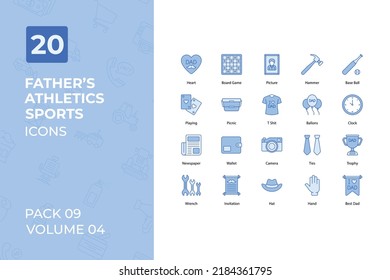 Father Day Icons Collection. Set contains such Icons as best dad, gift, super dad, Watch, and more.