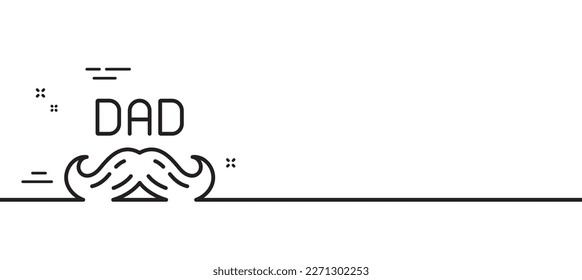Father day line icon. Best dad sign. Retro barbershop symbol. Minimal line illustration background. Father day line icon pattern banner. White web template concept. Vector