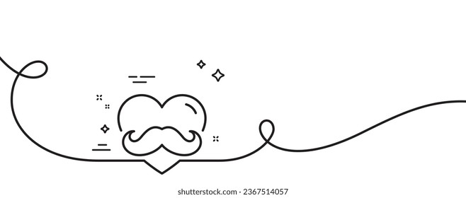 Father day line icon. Continuous one line with curl. Best dad sign. Retro barbershop symbol. Father day single outline ribbon. Loop curve pattern. Vector