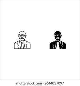 Father day line icon set, with mustache. Retro barbershop sign. Best dad symbol. Illustration for web and mobile app. Line style Dad day icon. Editable stroke father mustache. Vector	