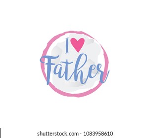 Father day. i love father design template on circle background. love symbol
