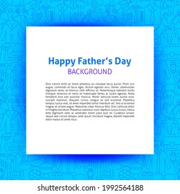 Father Day Paper Template. Vector Illustration of Outline Design.