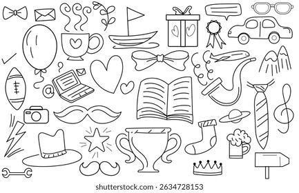 Father day pattern. doodle style illustration background