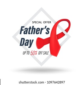 Father' Day sale banner. Vector illustration for promotion advertising poster.